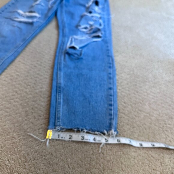 Free People Jean Blossom Boho Crop Skinny High Rise Button Fly Size 27 #OB901610 - Picture 9 of 14